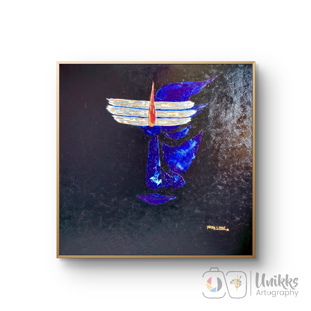 Lord Shiva Abstract Knife Painting - Image 2