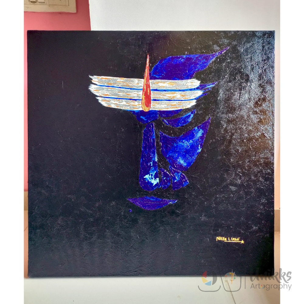 Lord Shiva Abstract Knife Painting - Image 3